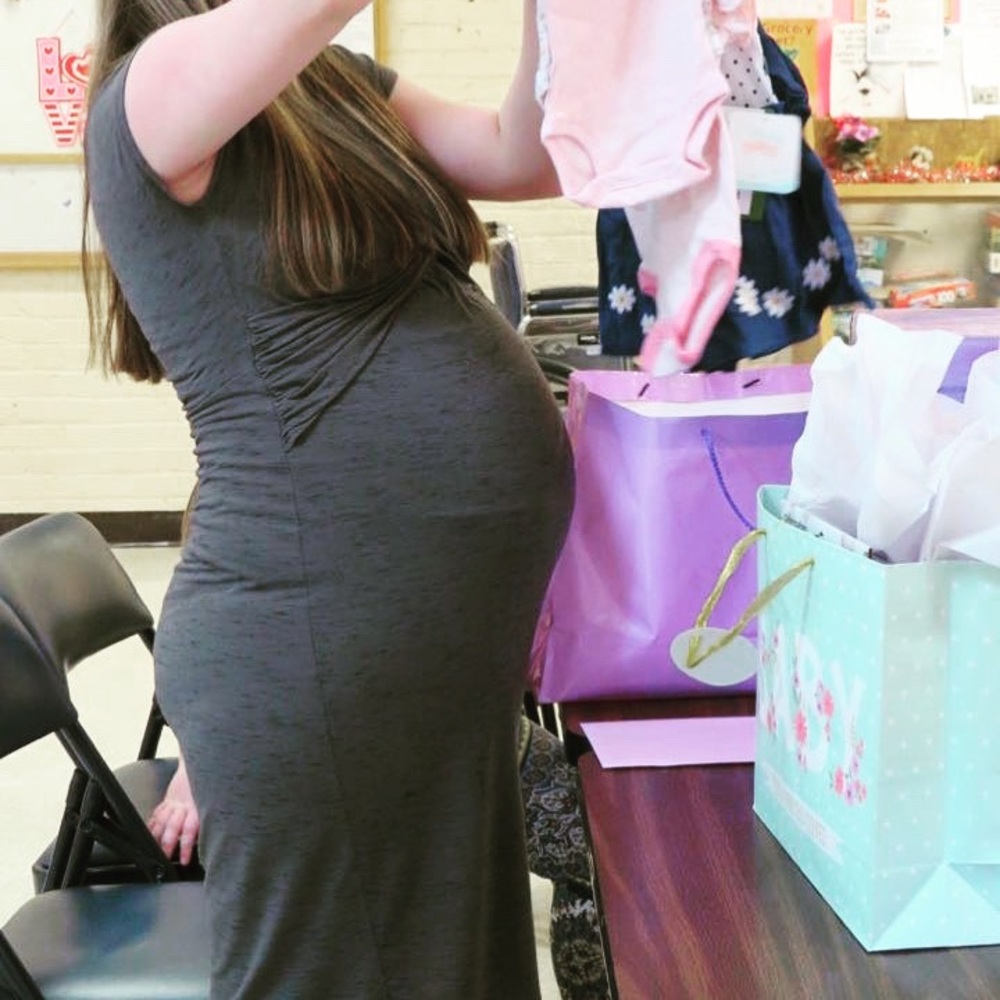 Green maternity dress